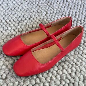 Madewell Greta Ballet Flat Kilt Red sz 8